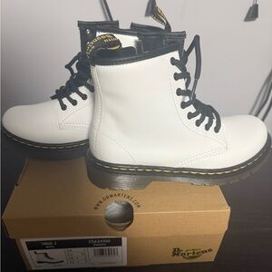 Dr. Martens White Leather Boots